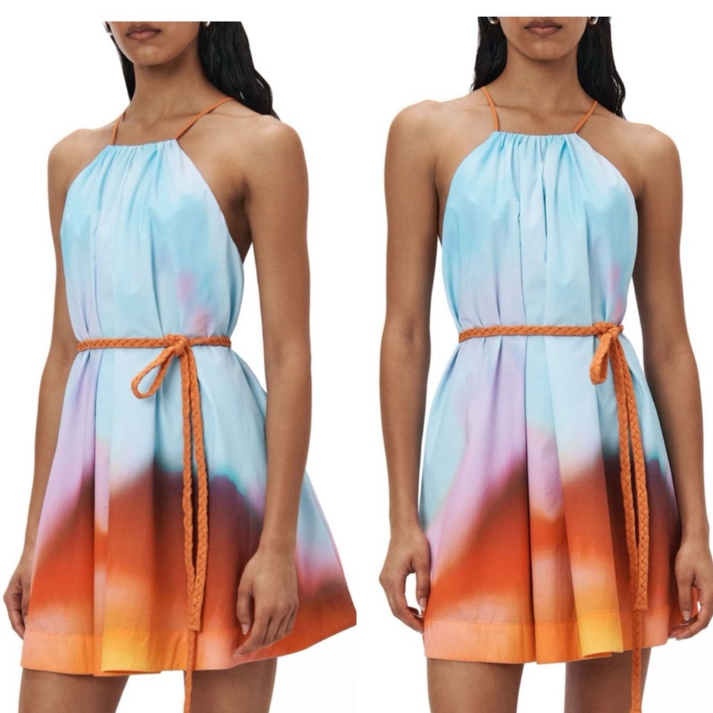 NWT SZ S JONATHAN SINKHAI MINI DRESS SUNSET BLUR ORCHID OMBRÉ SAKS FIFTH AVENUE